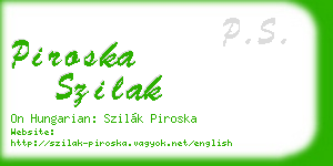 piroska szilak business card