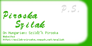 piroska szilak business card